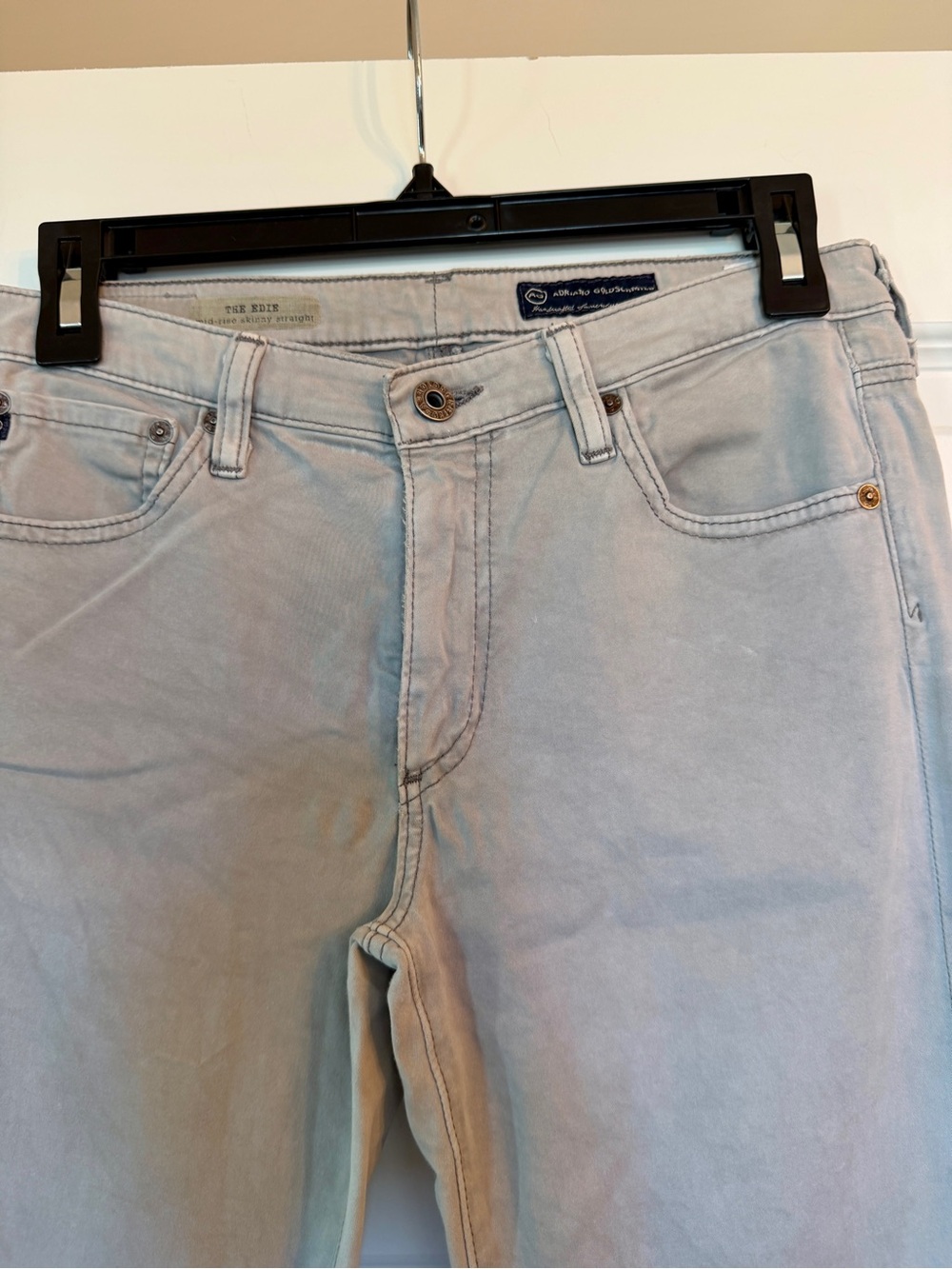 Anthropologie Adriano Goldschmied The Edie mid-rise skinny straight - light gray